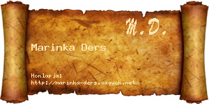 Marinka Ders névjegykártya